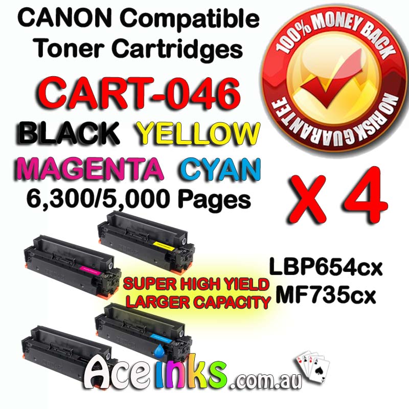 Compatible Canon CART-046BK CMY XL HIGH YIELD 4 PACK COMBO